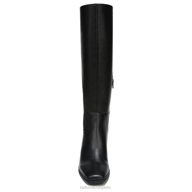 mujer Naturalizer cuero negro/tela bota impermeable hasta la rodilla axel RTZ4T249