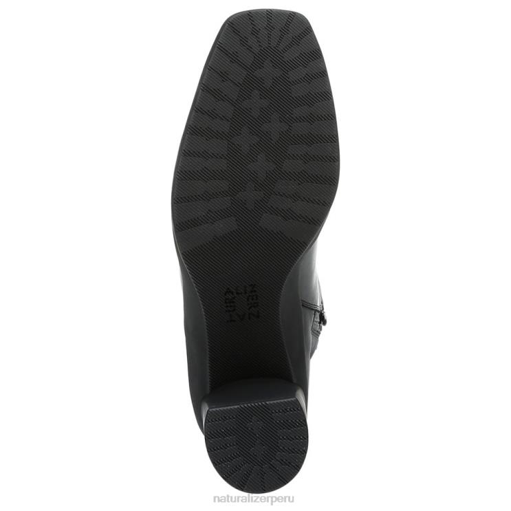 mujer Naturalizer cuero negro/tela bota impermeable hasta la rodilla axel RTZ4T249