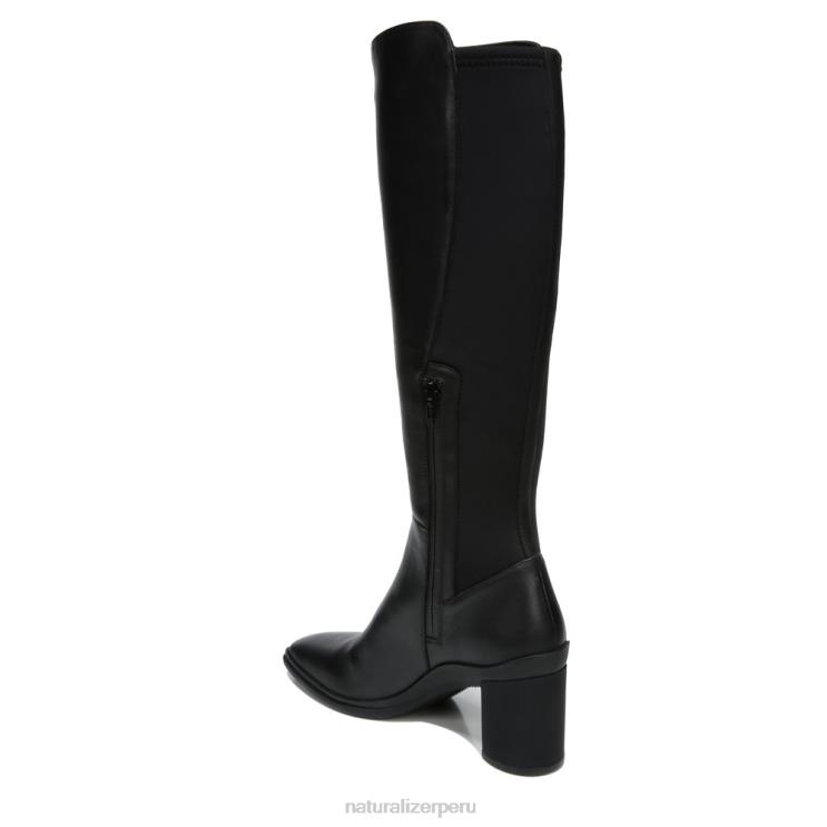 mujer Naturalizer cuero negro/tela bota impermeable hasta la rodilla axel RTZ4T249