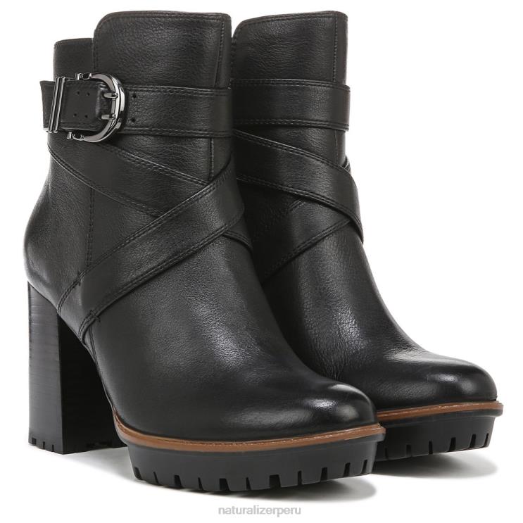 mujer Naturalizer cuero negro bota lira RTZ4T656