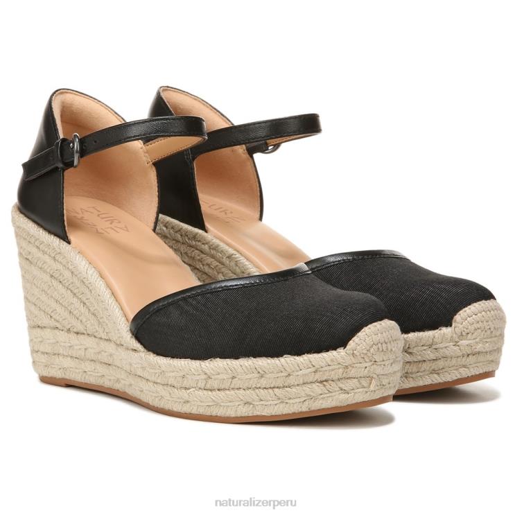 mujer Naturalizer tela negra sandalia alpargata bianca RTZ4T520