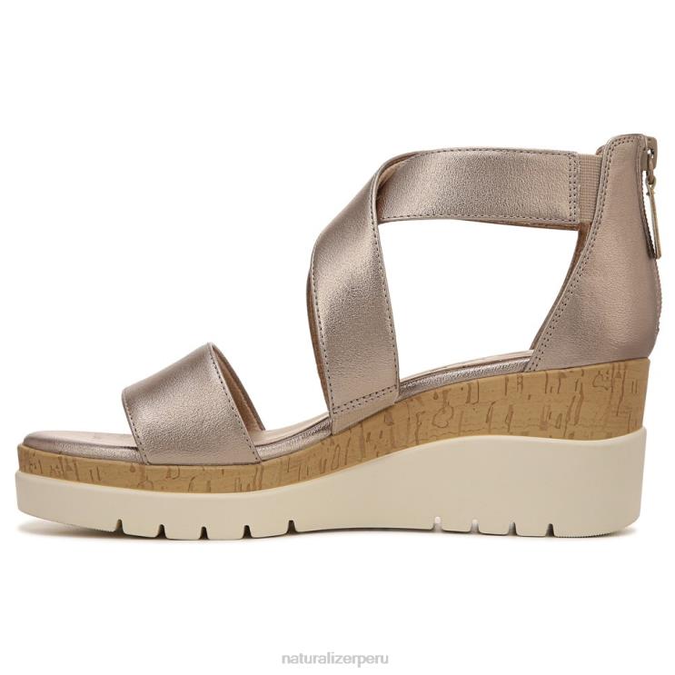 mujer Naturalizer cálido plateado sintético sandalia con cuña soul goodtimes RTZ4T575