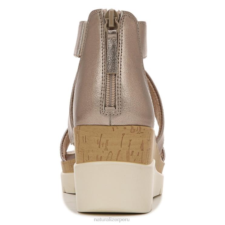 mujer Naturalizer cálido plateado sintético sandalia con cuña soul goodtimes RTZ4T575