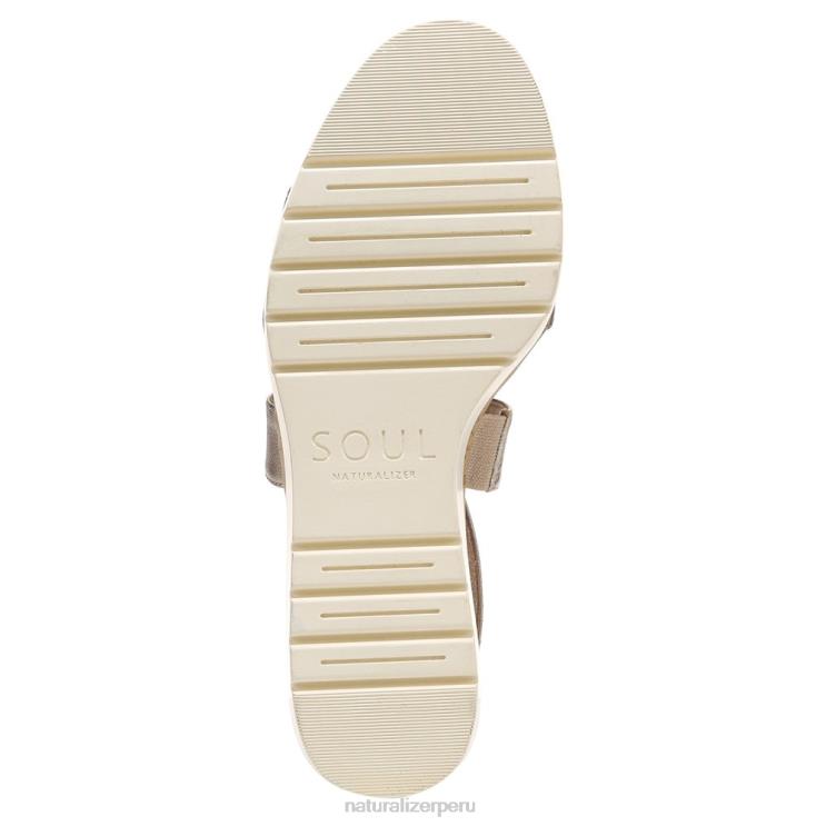 mujer Naturalizer cálido plateado sintético sandalia con cuña soul goodtimes RTZ4T575