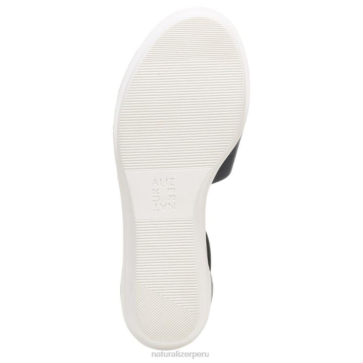 mujer Naturalizer cuero azul marino sandalia con cuña riviera RTZ4T158