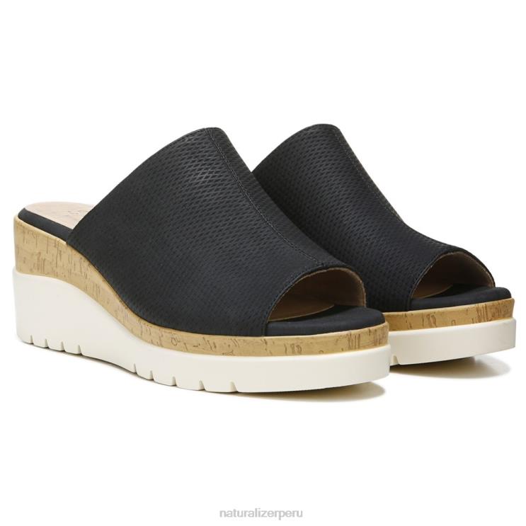 mujer Naturalizer negro hecho a mano sandalias con cuña soul goodtimes RTZ4T544