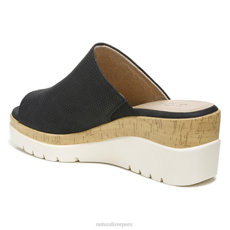 mujer Naturalizer negro hecho a mano sandalias con cuña soul goodtimes RTZ4T544