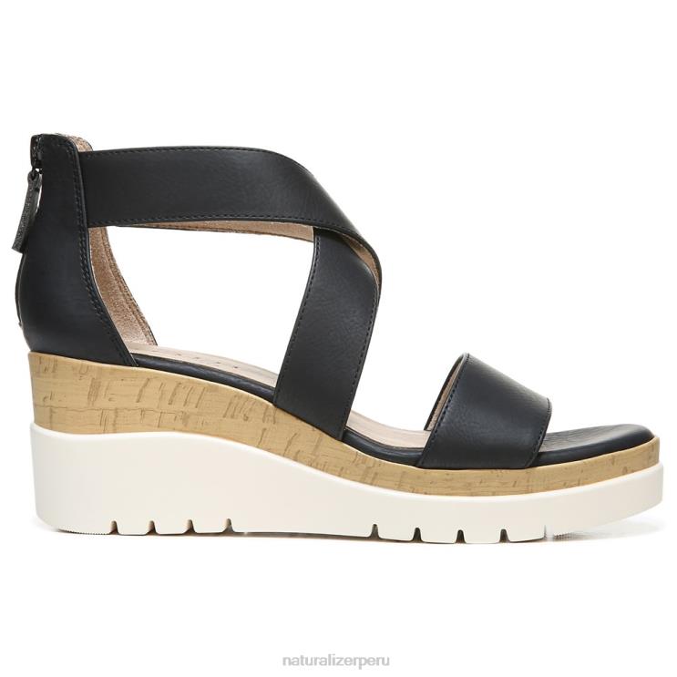 mujer Naturalizer sintético negro sandalia con cuña soul goodtimes RTZ4T572