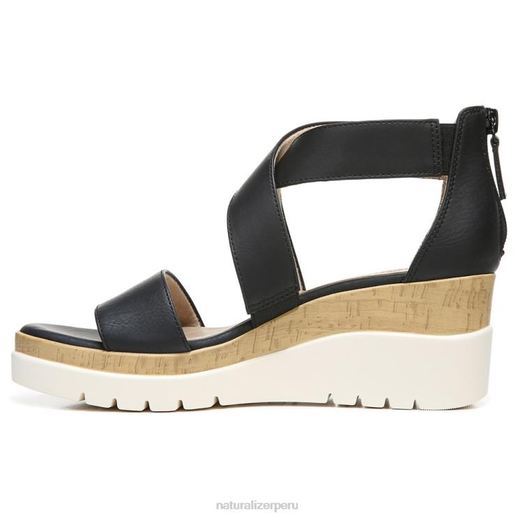 mujer Naturalizer sintético negro sandalia con cuña soul goodtimes RTZ4T572
