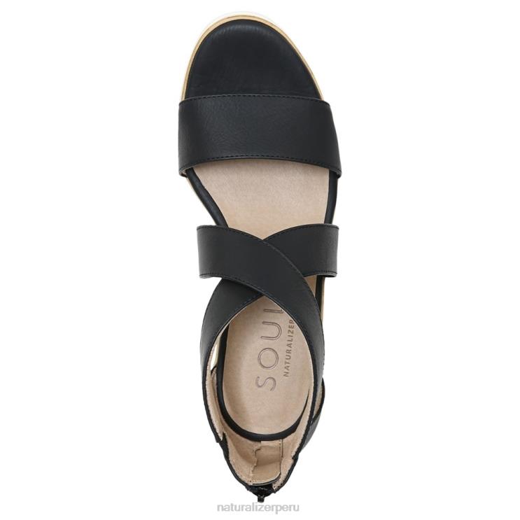 mujer Naturalizer sintético negro sandalia con cuña soul goodtimes RTZ4T572