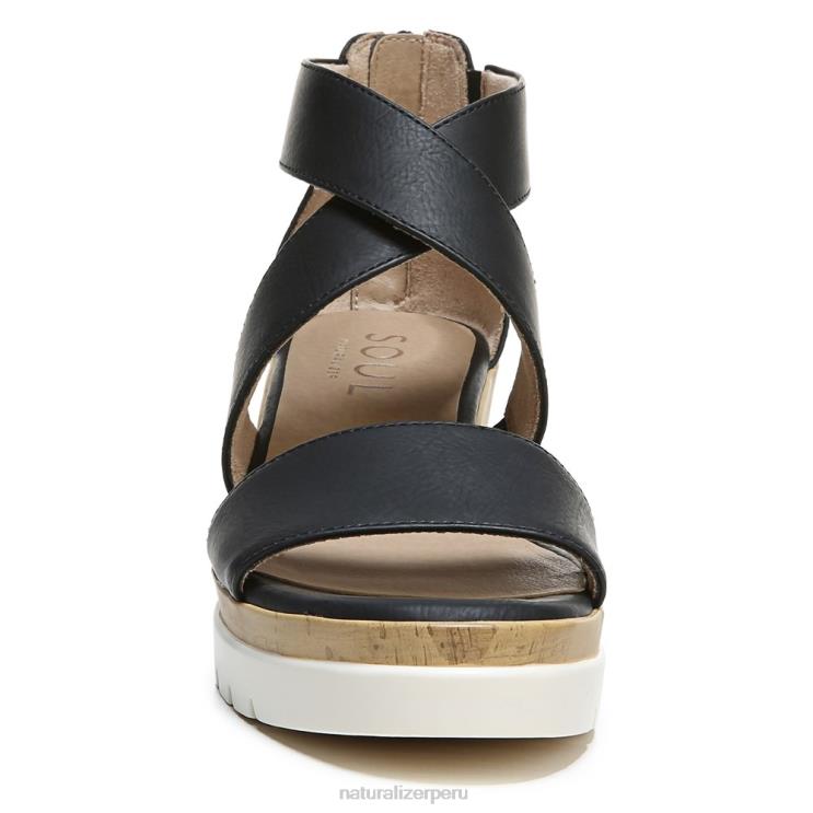 mujer Naturalizer sintético negro sandalia con cuña soul goodtimes RTZ4T572
