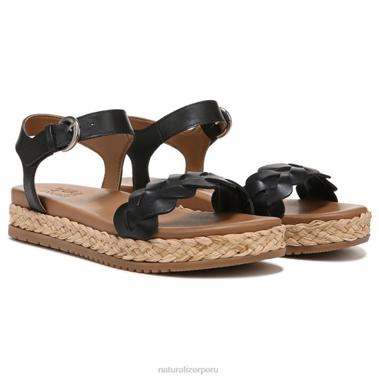 mujer Naturalizer cuero negro sandalia neila RTZ4T206