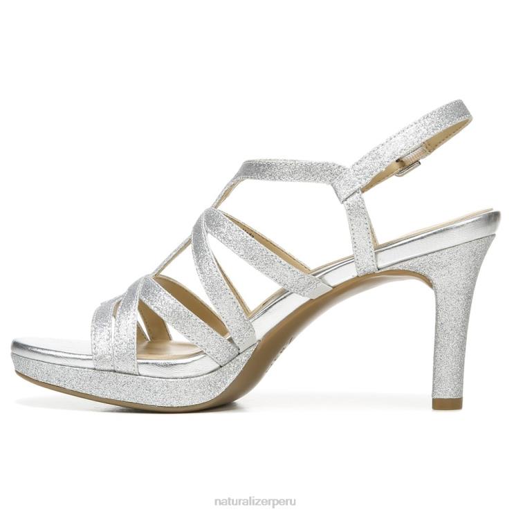 mujer Naturalizer brillo plateado sintético sandalia de vestir baylor RTZ4T580