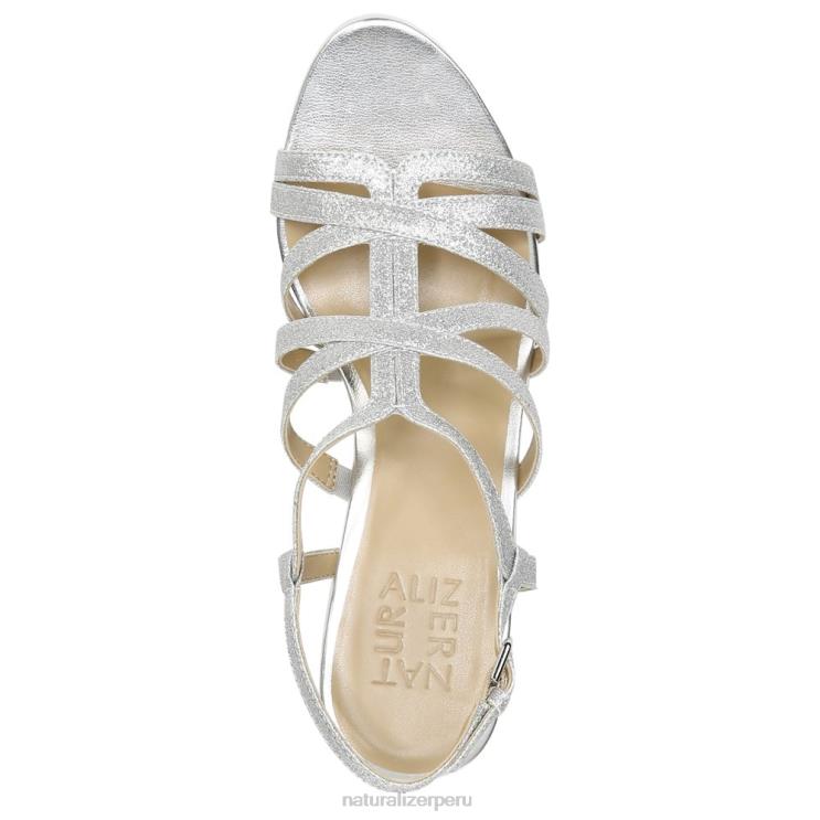 mujer Naturalizer brillo plateado sintético sandalia de vestir baylor RTZ4T580