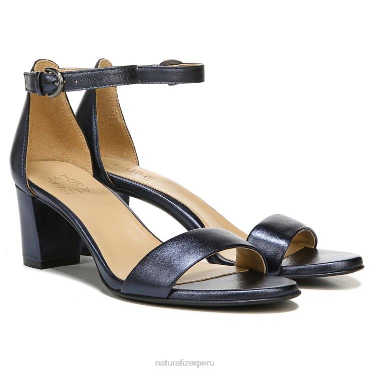 mujer Naturalizer cuero azul marino francés sandalia de vestir vera RTZ4T15