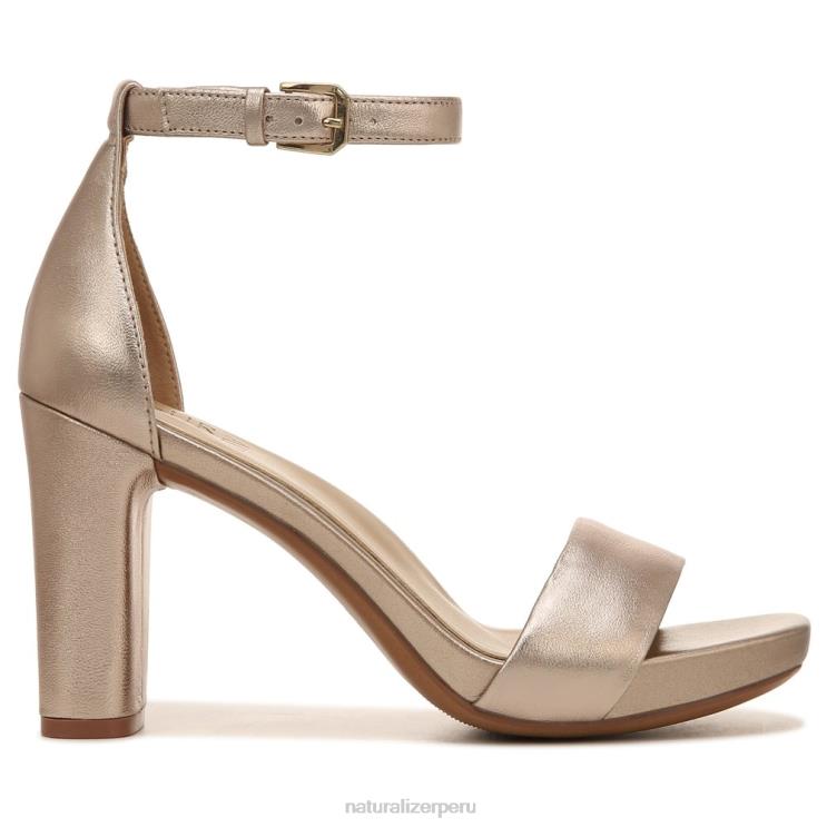 mujer Naturalizer cuero bronce claro sandalia de vestir alegría RTZ4T66