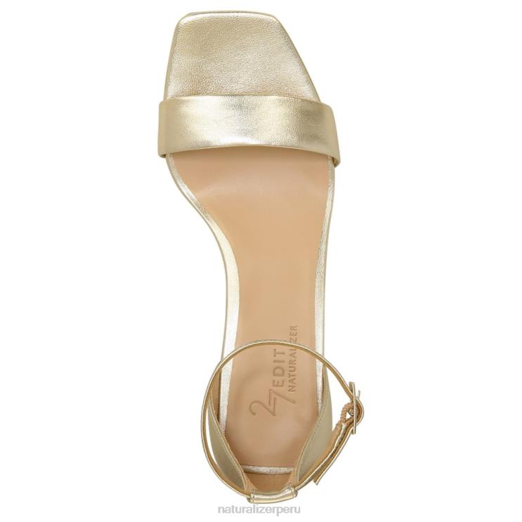 mujer Naturalizer cuero dorado claro sandalia de vestir iriss 27 edit RTZ4T119