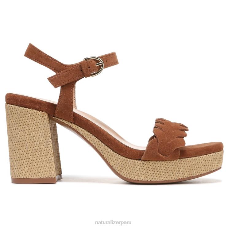 mujer Naturalizer cuero marrón té inglés sandalia pandora RTZ4T338