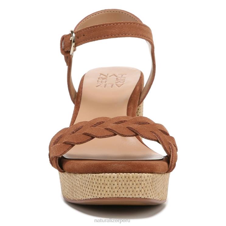 mujer Naturalizer cuero marrón té inglés sandalia pandora RTZ4T338