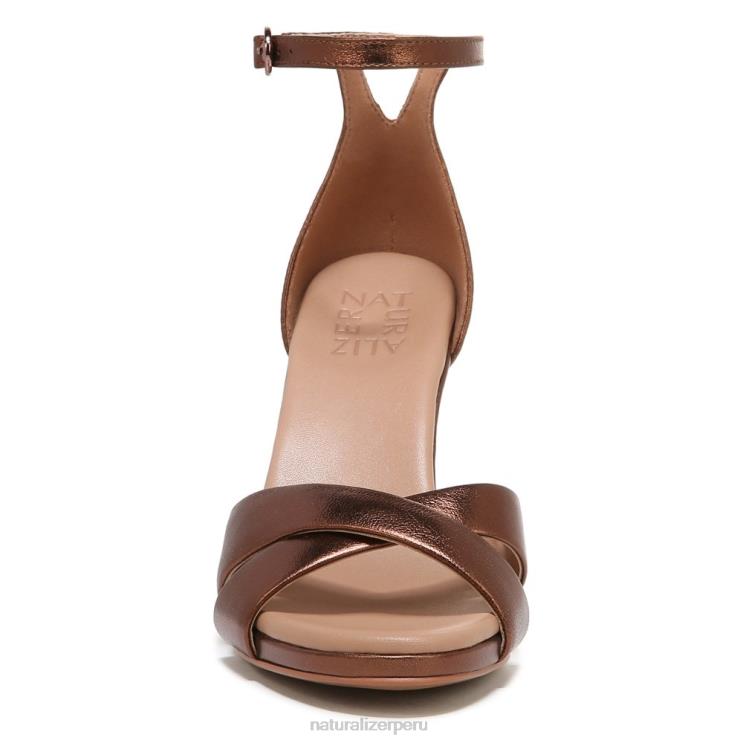 mujer Naturalizer cuero metalizado cobre oscuro sandalia de vestir lizbeth RTZ4T222