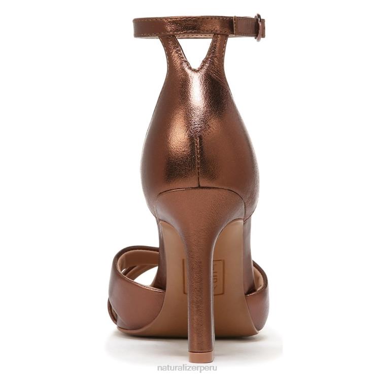 mujer Naturalizer cuero metalizado cobre oscuro sandalia de vestir lizbeth RTZ4T222