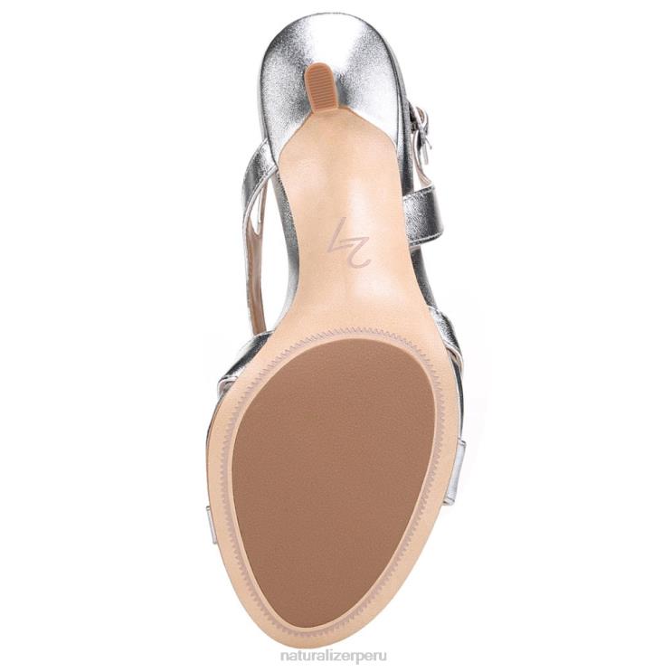 mujer Naturalizer cuero plateado sandalia de vestir vanity 27 edit RTZ4T585