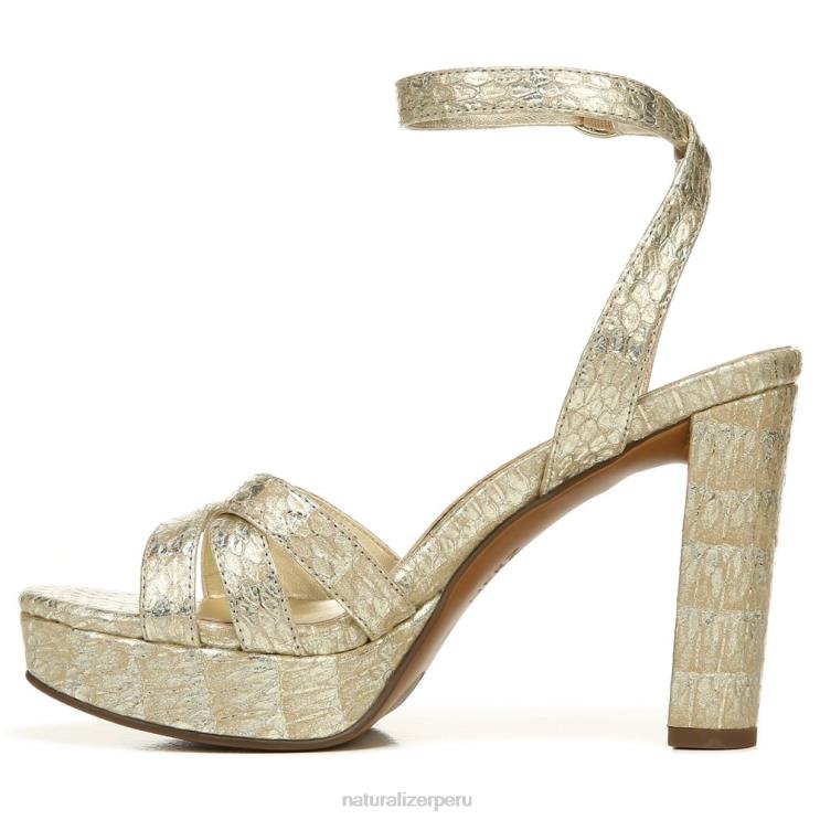 mujer Naturalizer piel de serpiente metalizada dorada sandalia de vestir mallory RTZ4T494