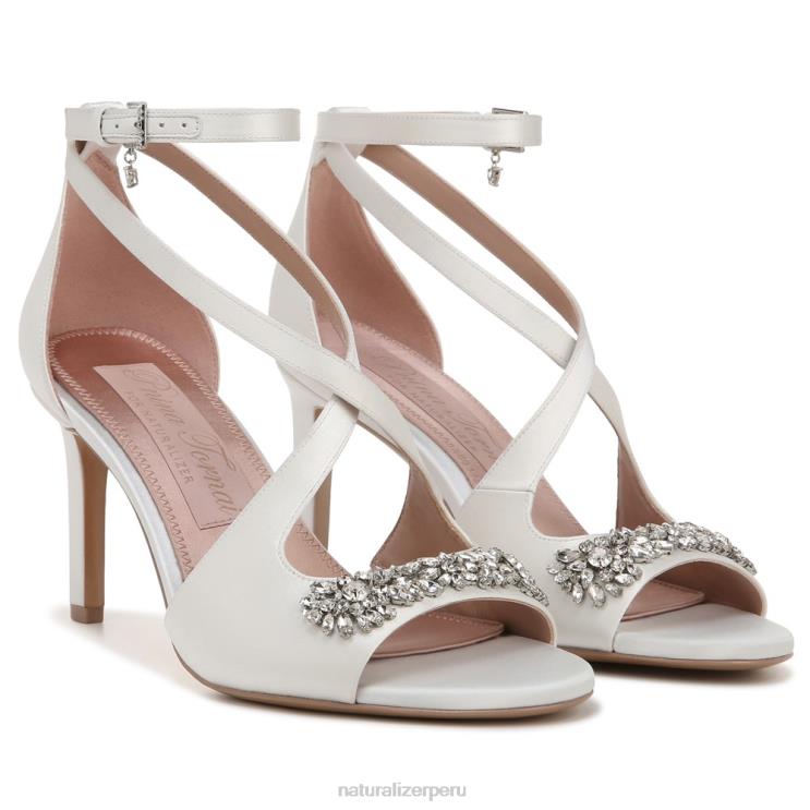 mujer Naturalizer tela blanca de seda sandalia de vestir amor RTZ4T299