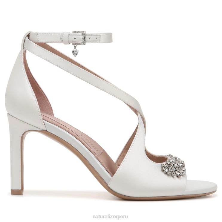 mujer Naturalizer tela blanca de seda sandalia de vestir amor RTZ4T299