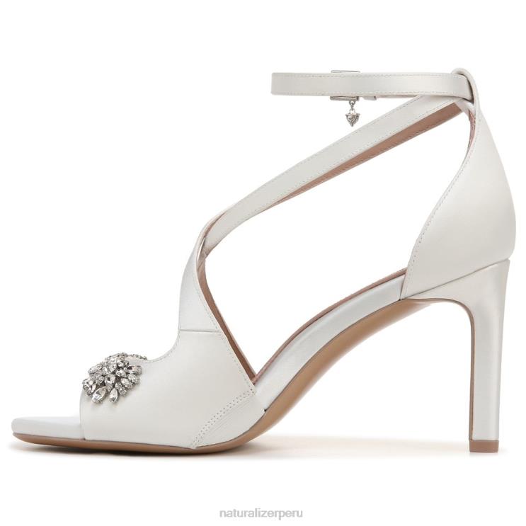 mujer Naturalizer tela blanca de seda sandalia de vestir amor RTZ4T299