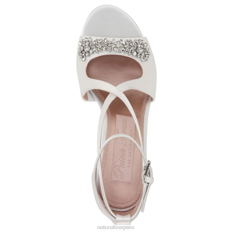 mujer Naturalizer tela blanca de seda sandalia de vestir amor RTZ4T299