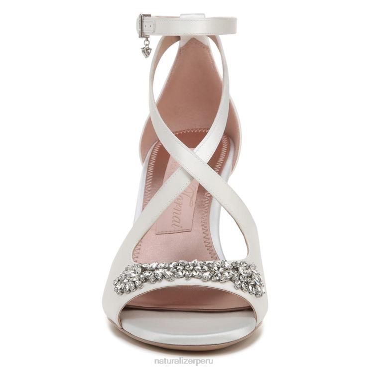 mujer Naturalizer tela blanca de seda sandalia de vestir amor RTZ4T299