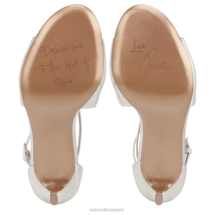 mujer Naturalizer tela blanca de seda sandalia de vestir amor RTZ4T299