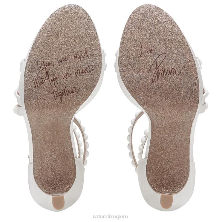 mujer Naturalizer tela blanca seda/perlas sandalia de vestir de amor RTZ4T309