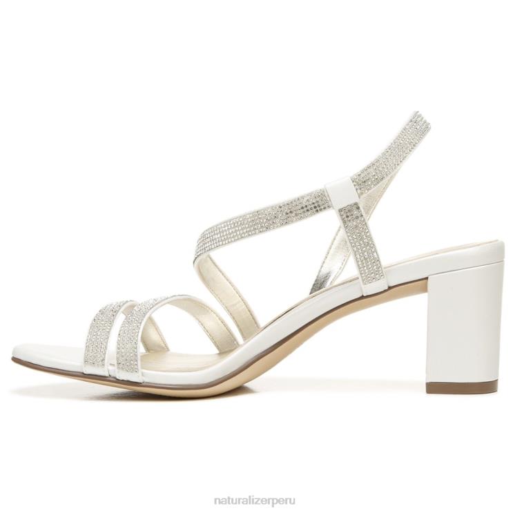 mujer Naturalizer tela de raso blanco sandalia de vestir vanessa RTZ4T27