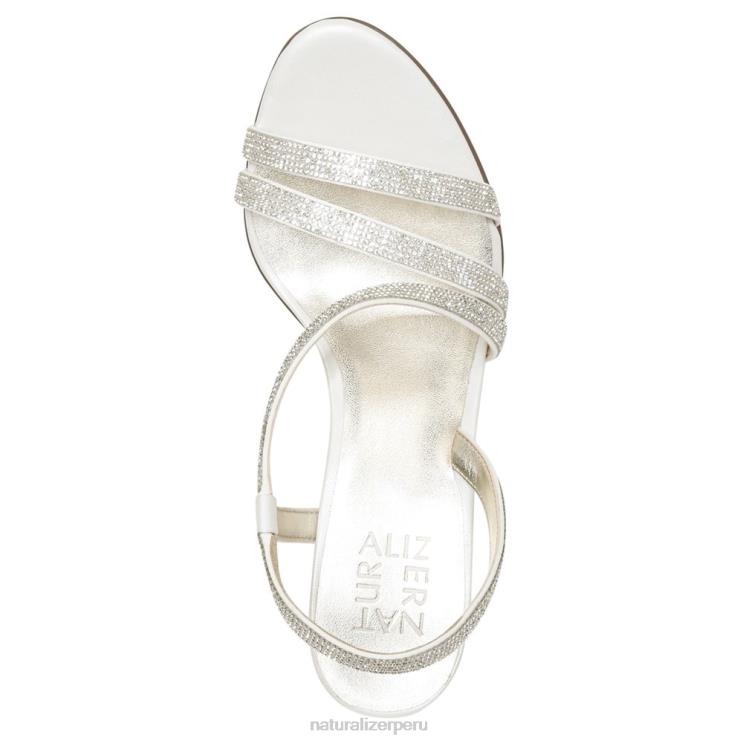 mujer Naturalizer tela de raso blanco sandalia de vestir vanessa RTZ4T27