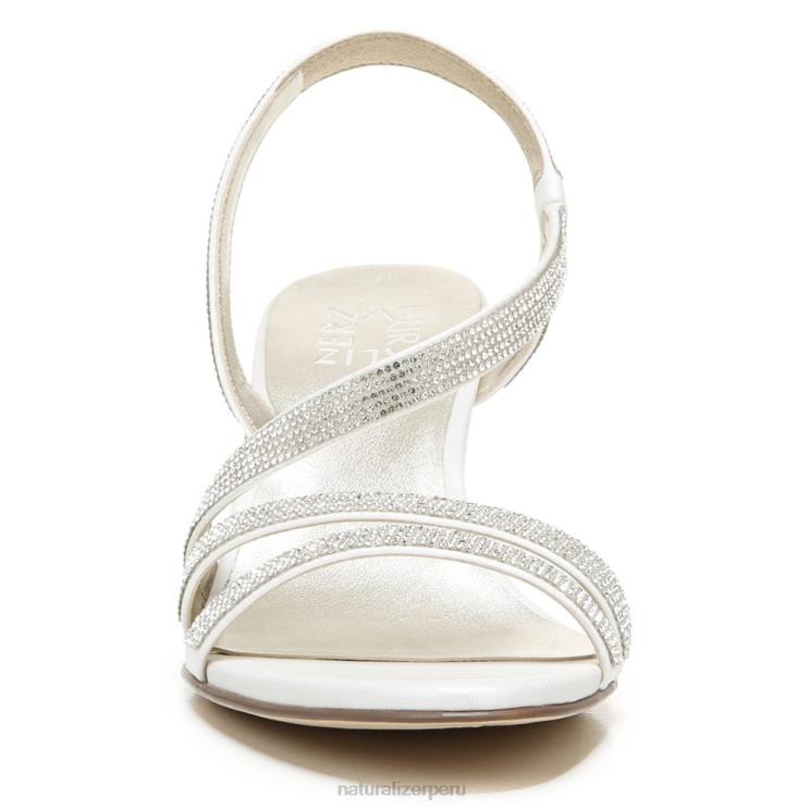 mujer Naturalizer tela de raso blanco sandalia de vestir vanessa RTZ4T27