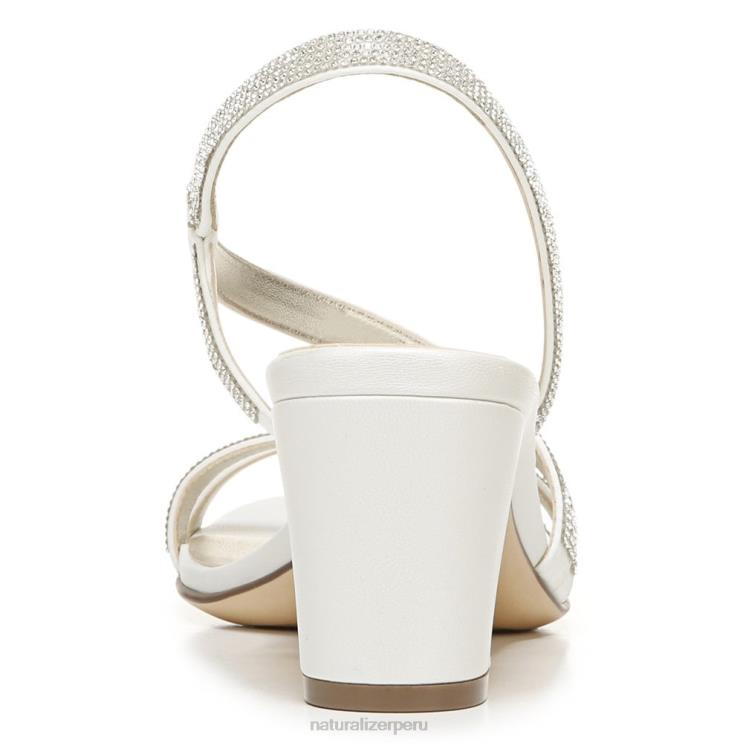 mujer Naturalizer tela de raso blanco sandalia de vestir vanessa RTZ4T27