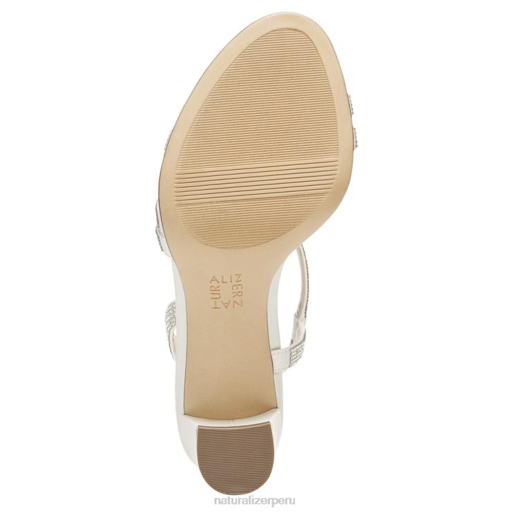 mujer Naturalizer tela de raso blanco sandalia de vestir vanessa RTZ4T27