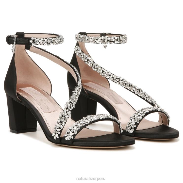 mujer Naturalizer tela negra sandalia de vestir ahava RTZ4T304