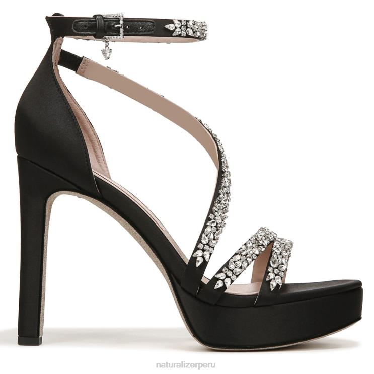 mujer Naturalizer tela negra sandalia de vestir de amor RTZ4T308