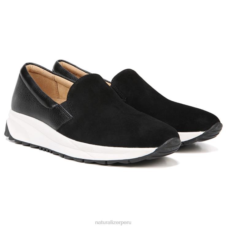 mujer Naturalizer ante negro/cuero zapatillas selah RTZ4T350