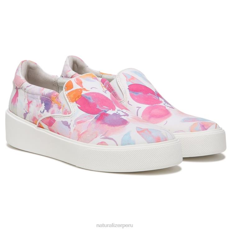 mujer Naturalizer tela floral blanca/rosa zapatillas sin cordones marianne 2.0 RTZ4T354