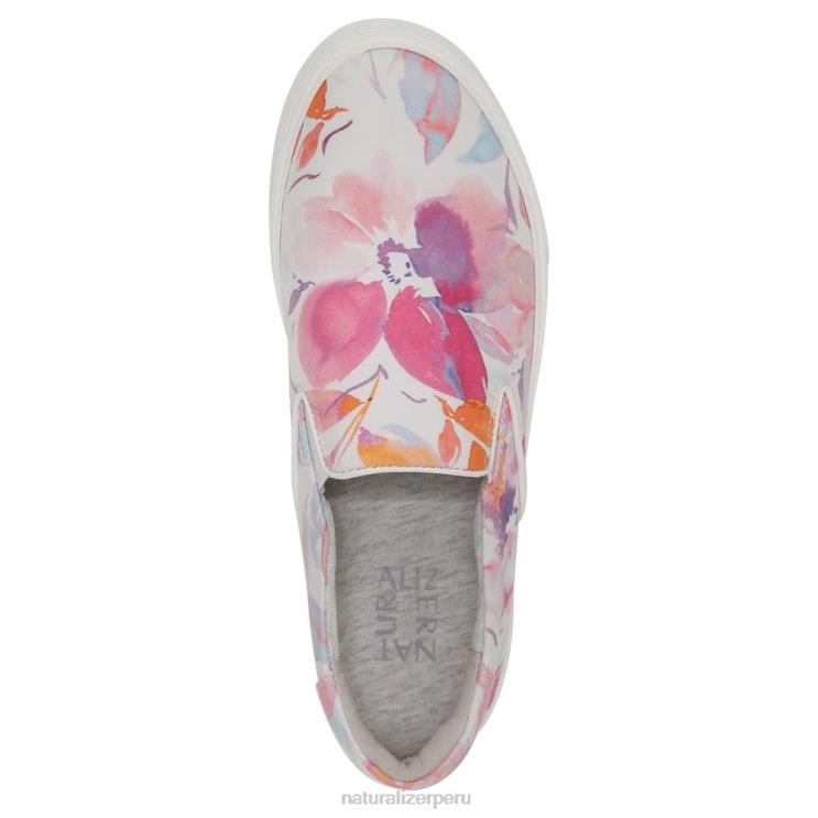 mujer Naturalizer tela floral blanca/rosa zapatillas sin cordones marianne 2.0 RTZ4T354
