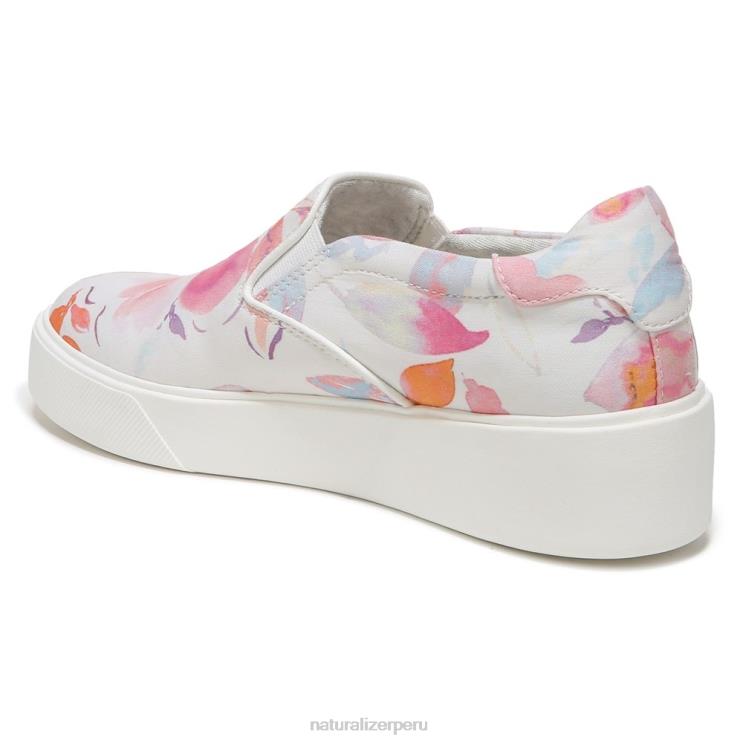 mujer Naturalizer tela floral blanca/rosa zapatillas sin cordones marianne 2.0 RTZ4T354