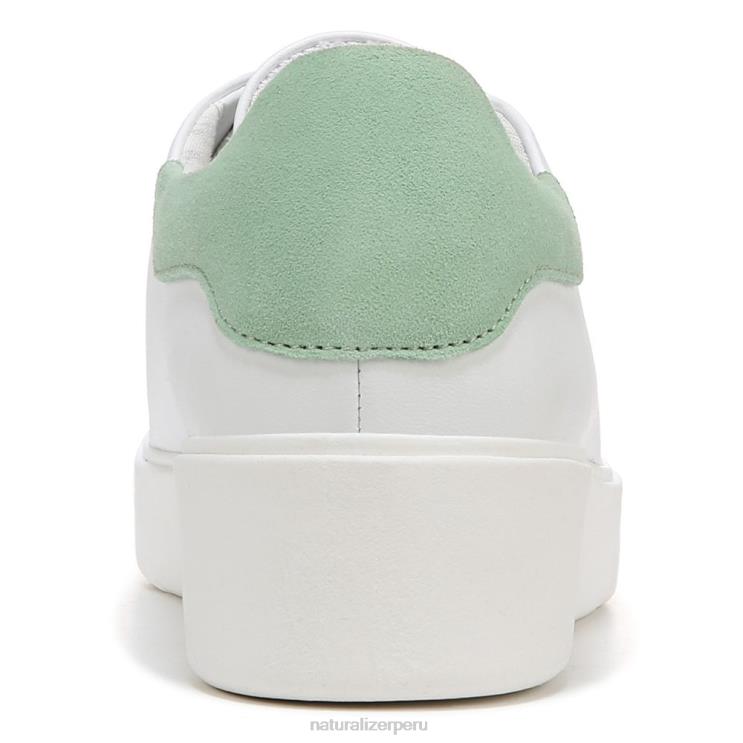 mujer Naturalizer cuero blanco/verde menta tenis morrison 2.0 con cordones RTZ4T92