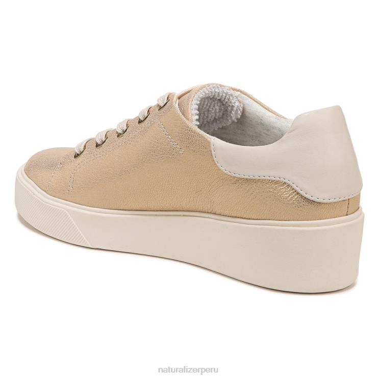 mujer Naturalizer cuero dorado tenis morrison 2.0 con cordones RTZ4T94