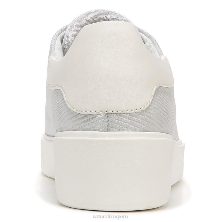 mujer Naturalizer cuero plateado tenis morrison 2.0 con cordones RTZ4T93