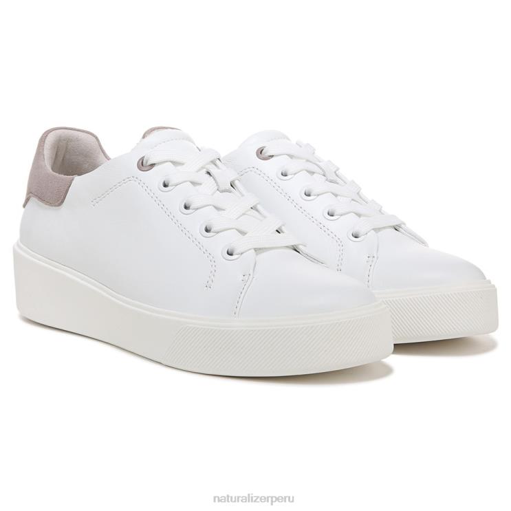 mujer Naturalizer piel blanca/tórtola tenis morrison 2.0 con cordones RTZ4T91
