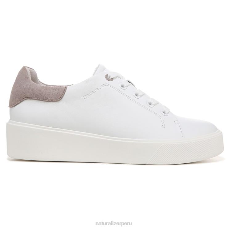 mujer Naturalizer piel blanca/tórtola tenis morrison 2.0 con cordones RTZ4T91